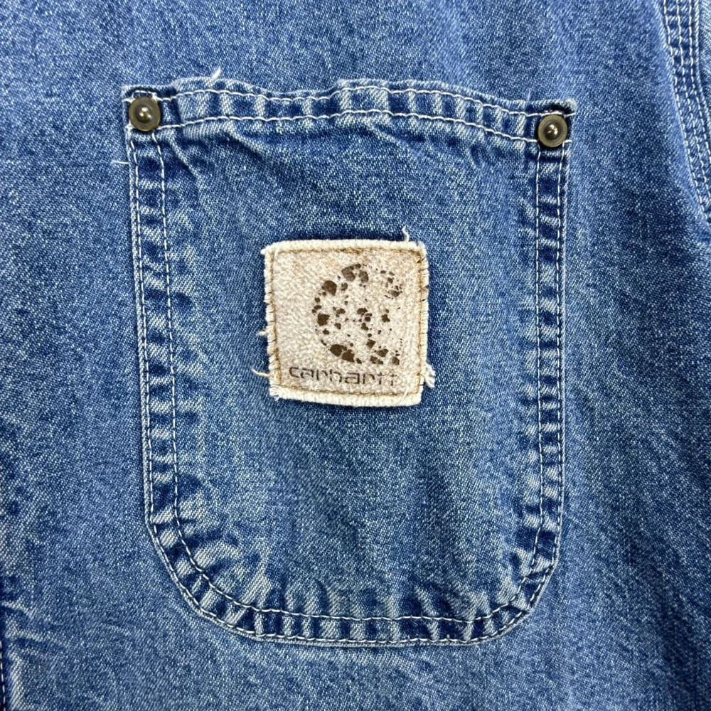 Carhartt Trucker Chore Jacket Aztec Pile Lined Mens Large JP1088 Darkstone Blue - Picture 10 of 16